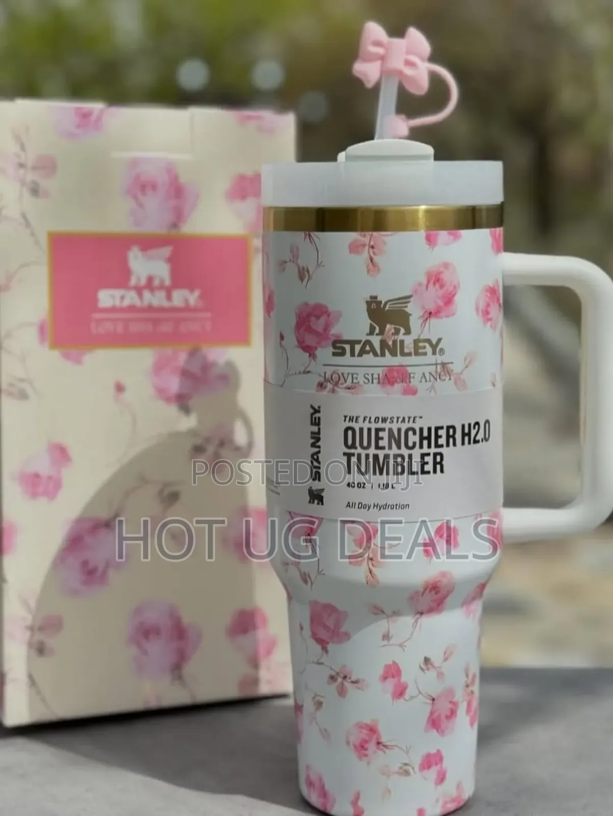 1.2l Floral Print Stanley Cup With Straw . Gift Cup Mug
