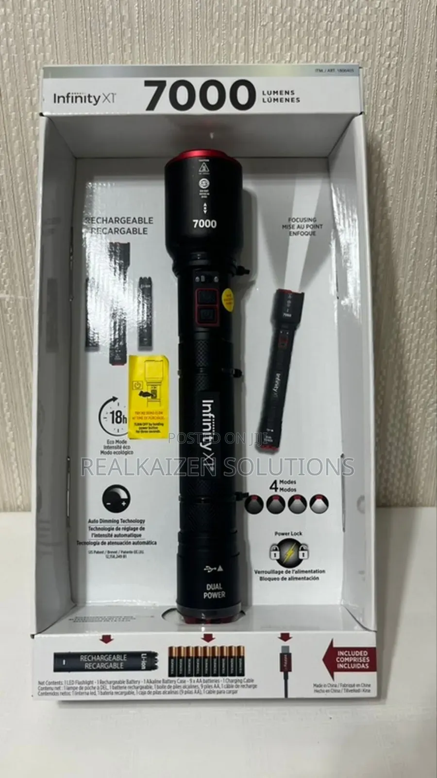 Usa Infinity X1 Dual Power Flashlight With Adjustable Focus| Heat Lock