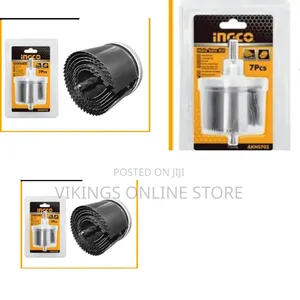 Ingco Hole Saw Set ( 07pcs Set) for Wooden, Plastic, Fiber Sheet