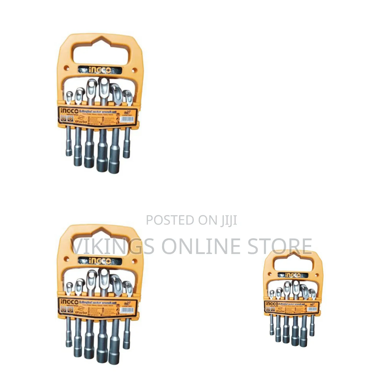 Ingco 6pcs/Set L-Angled Socket Wrench Set - Silver
