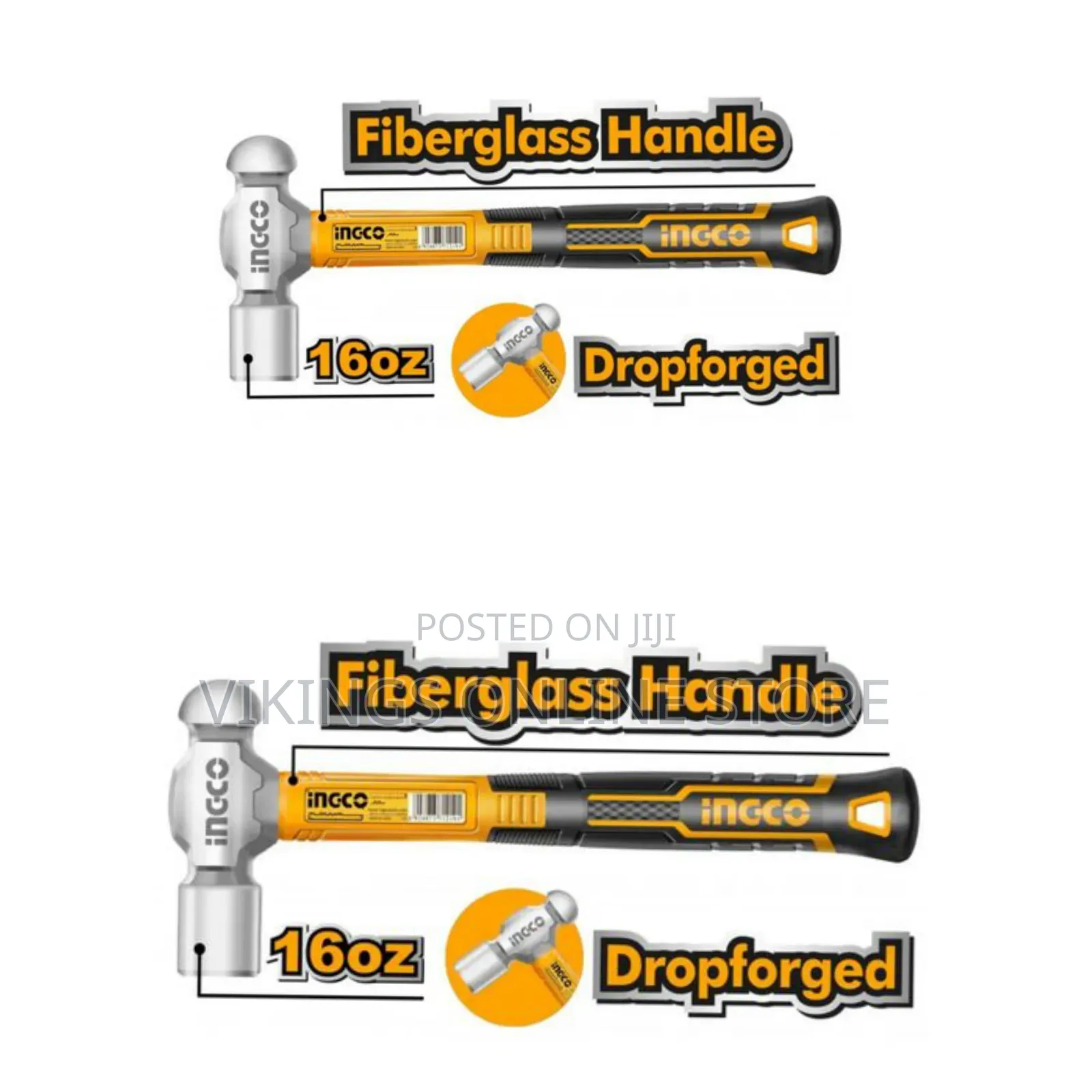 Ingco Hbph18816 - Ball Pein Hammer - Orange
