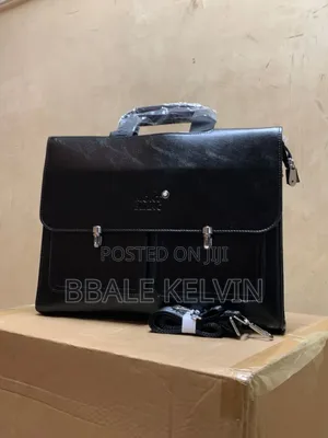 Mont Blanc Business Leather Bag Black