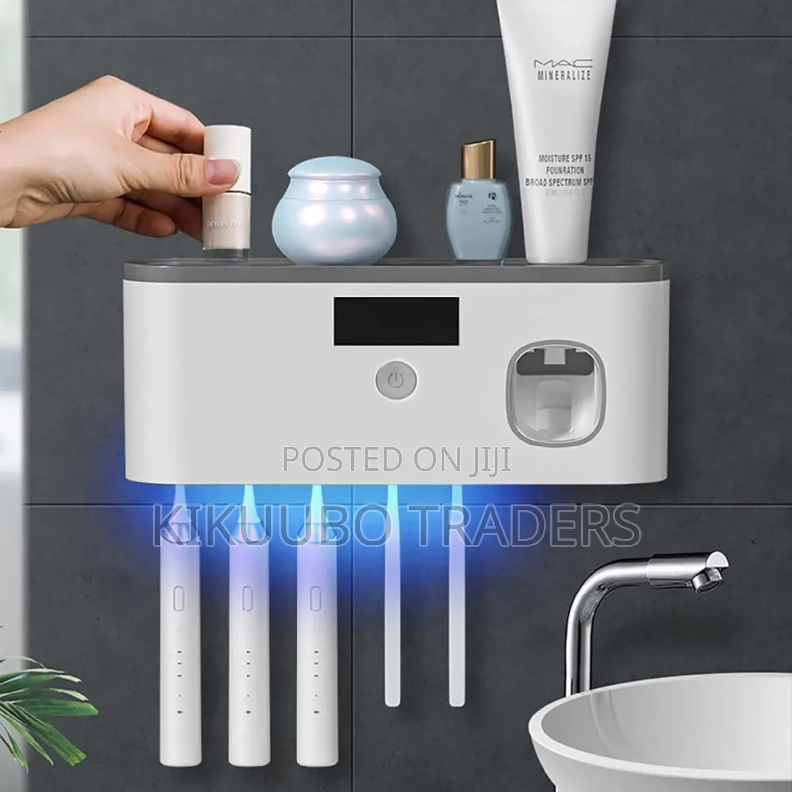 Wall Mounted Toothbrush Holder With Toothpaste Dispenser