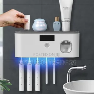 Wall Mounted Toothbrush Holder With Toothpaste Dispenser