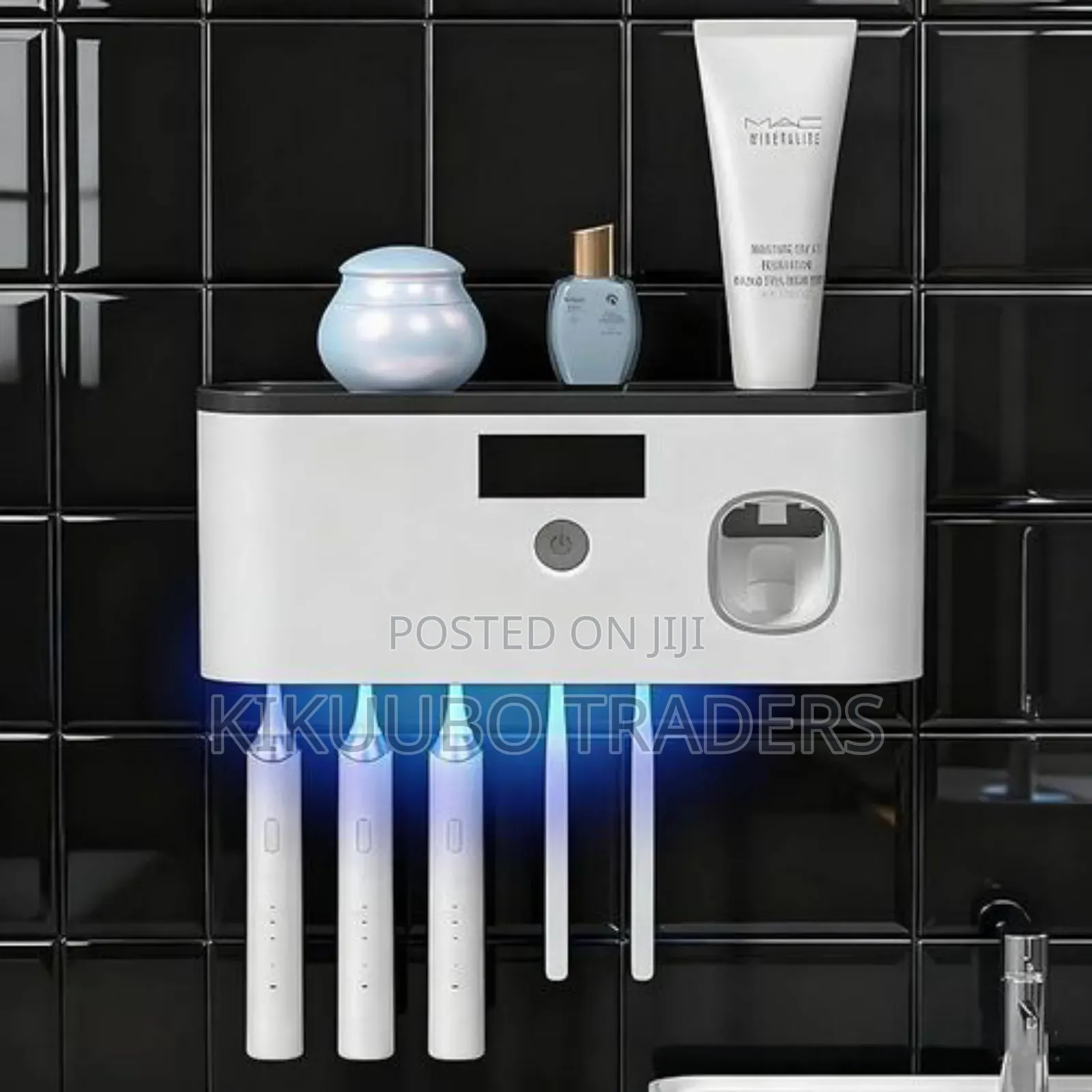 Wall Mounted Toothbrush Holder With Toothpaste Dispenser
