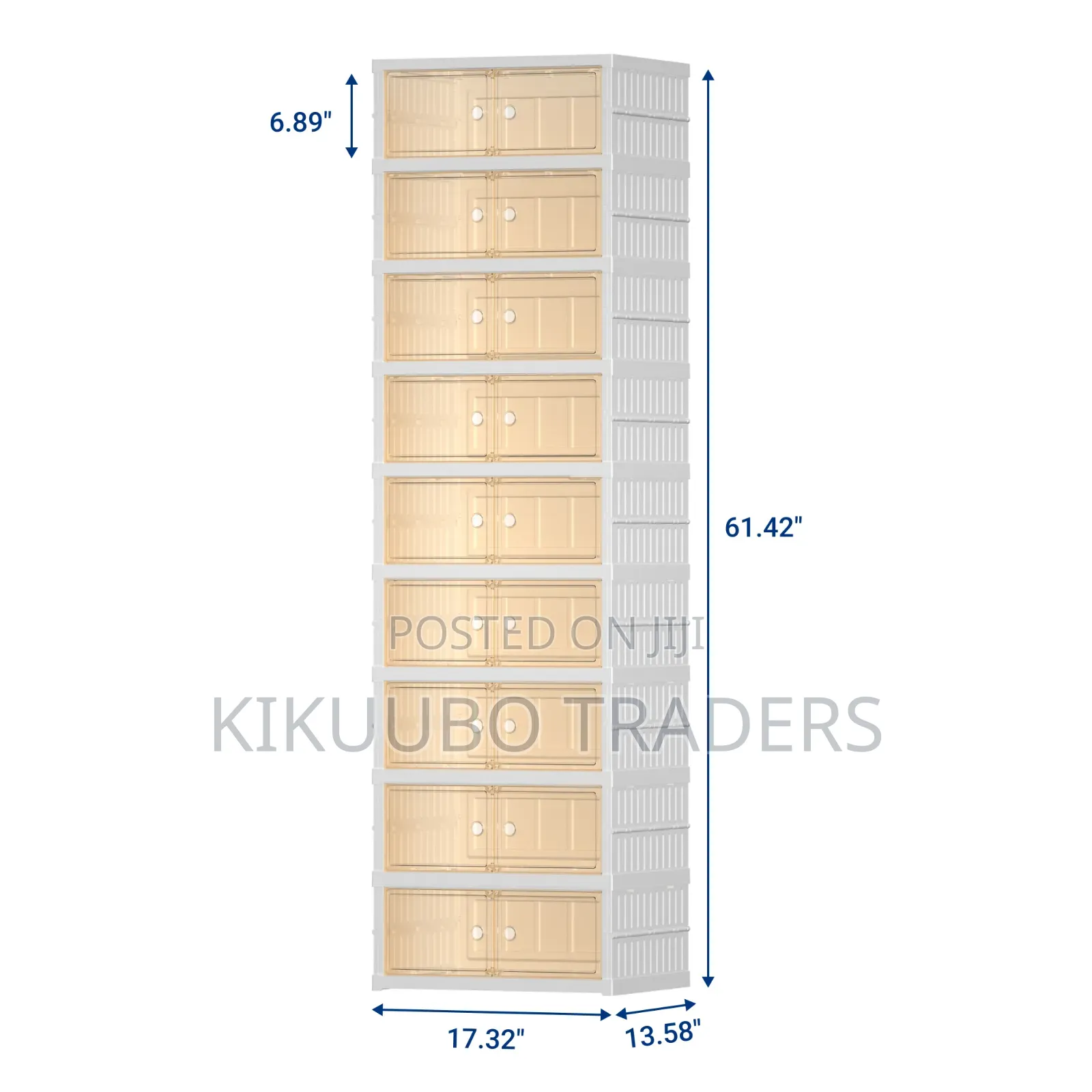 Foldable 10 Tier Transparent Shoe Rack