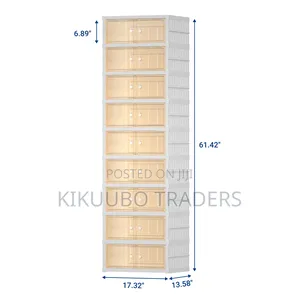 Foldable 10 Tier Transparent Shoe Rack