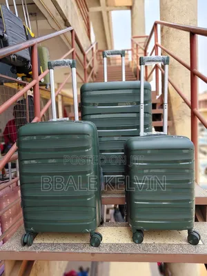 Rubber Suitcases Full Set 3pcs - Army Green