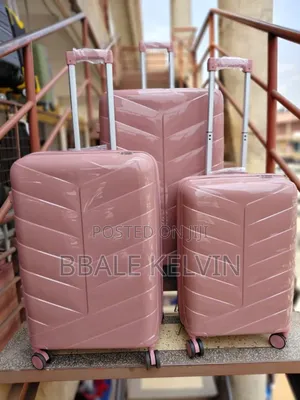 1pc Large Size Rubber Suitcase Pink Elegant