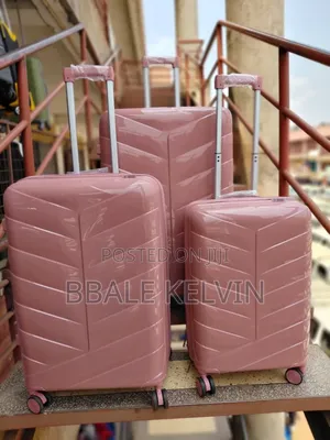 1pc Large Size Rubber Suitcase Pink Elegant