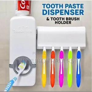 Automatic Toothpaste Dispenser and 5 Toothbrush Holder