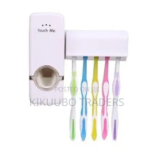 Automatic Toothpaste Dispenser and 5 Toothbrush Holder