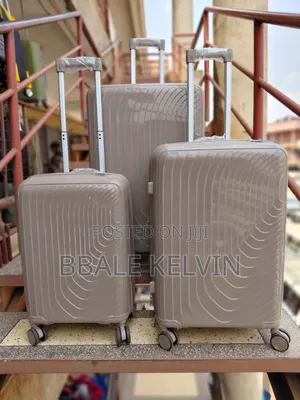 Full Set 3pcs Rubber Suitcase Travel Bag
