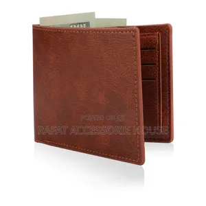 Men Pure Leather Pocket Original Wallet-brown