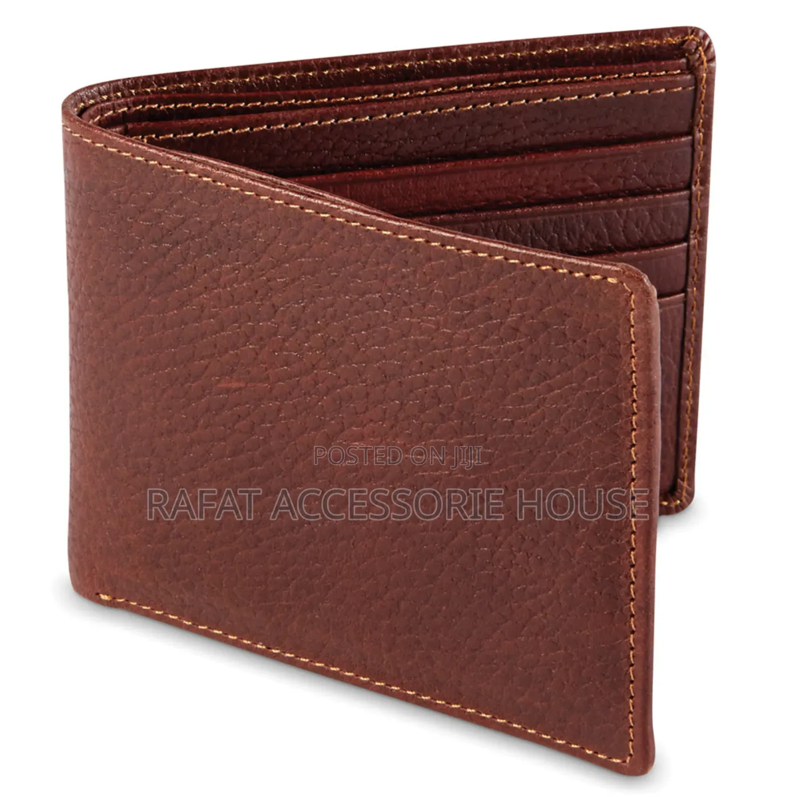 Men Pure Leather Pocket Original Wallet-brown