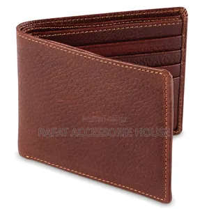 Men Pure Leather Pocket Original Wallet-brown