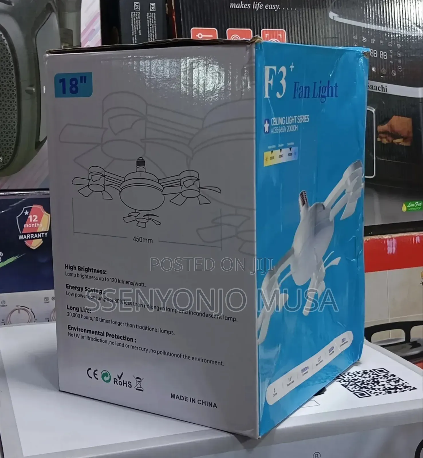 Drone Led 40w Ceiling Fan Light – E27, Remote Control, Dimmable,265v