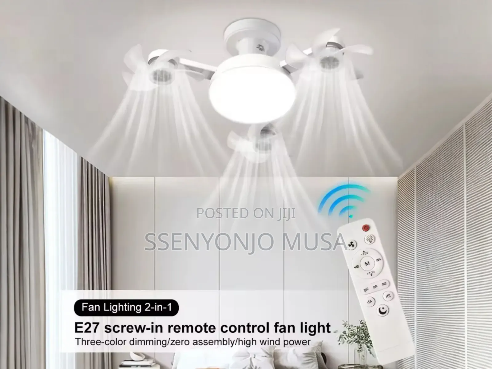 Drone Led 40w Ceiling Fan Light – E27, Remote Control, Dimmable,265v