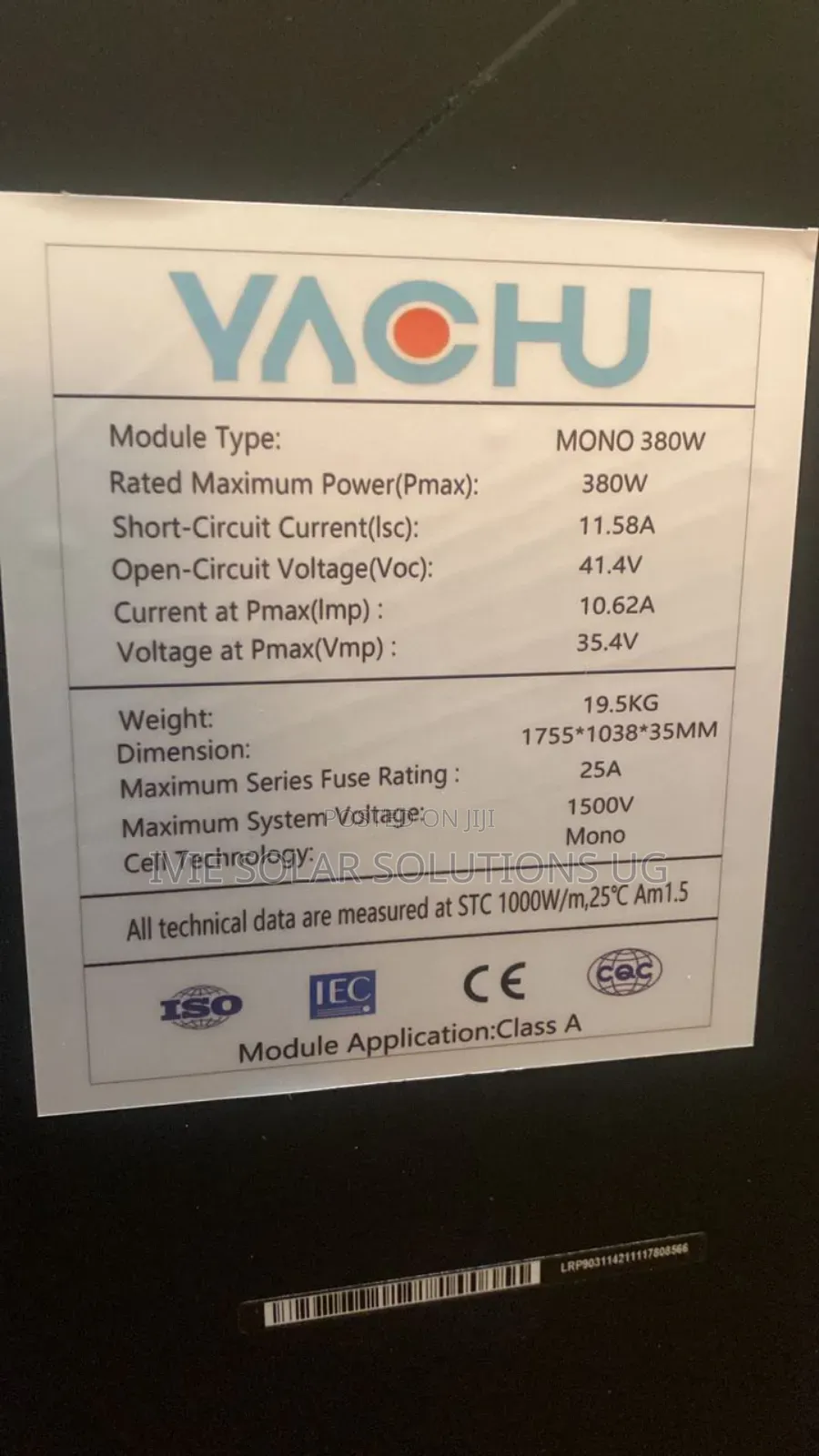 380w Yachu Solar Panel