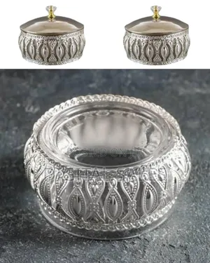 Elegant Ornate Lidded Serving Bowl / Candy Dish - Multicolor