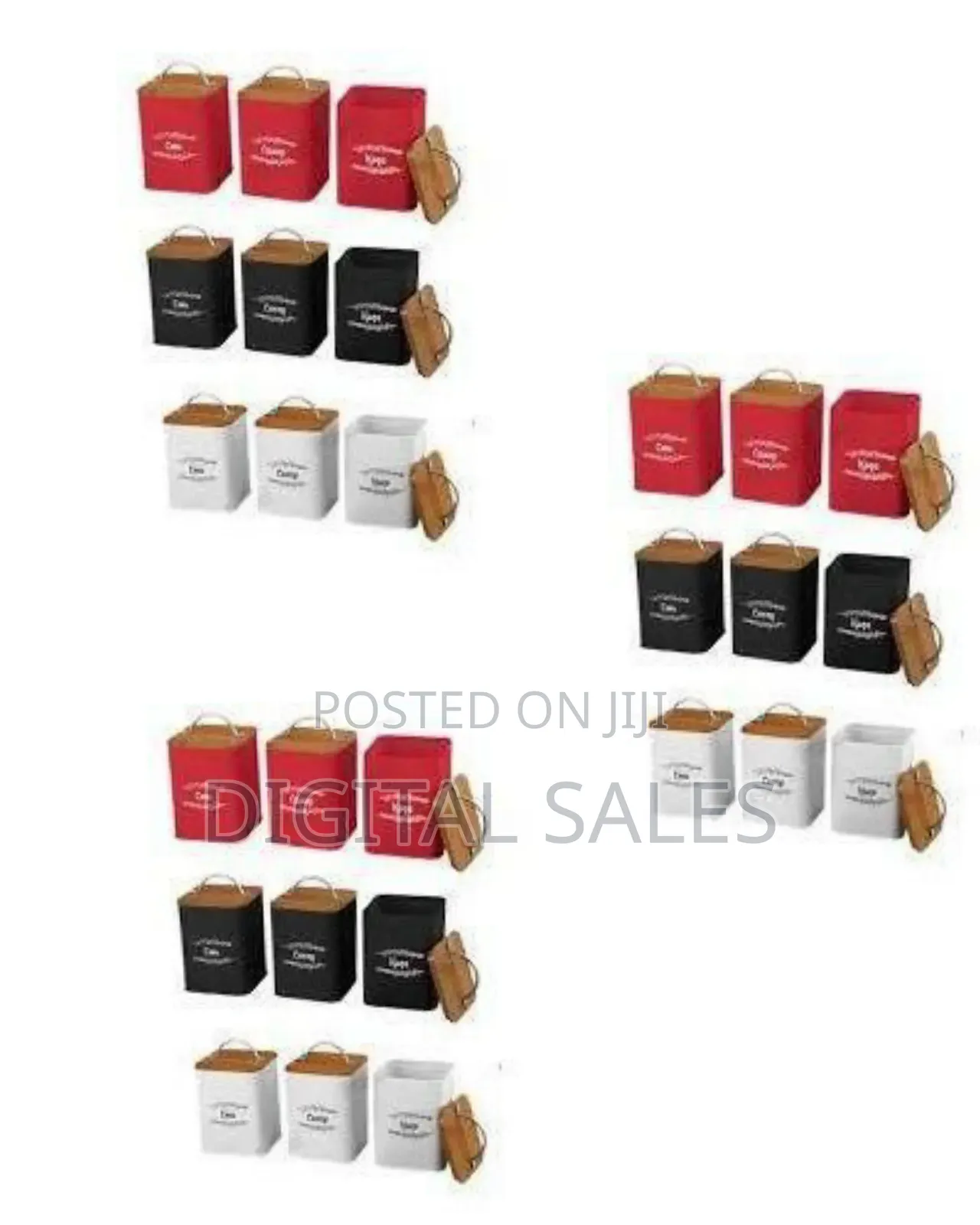 Rustic-Chic Kitchen Storage Canister Set - Multicolor