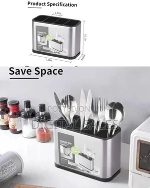 Stainless Steel Divided Utensil Holder / Flatware Caddy