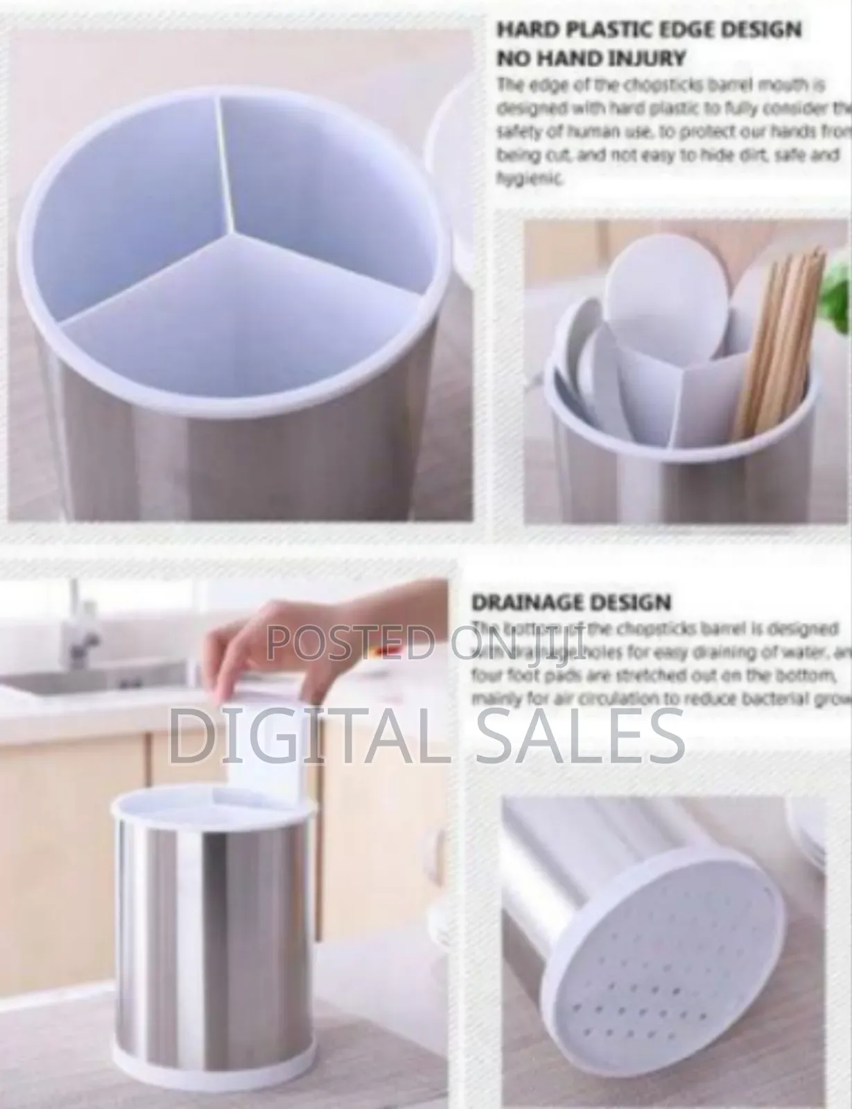 Modern Stainless Steel Kitchen Utensil and Chopstick Holder