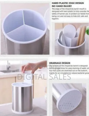Modern Stainless Steel Kitchen Utensil and Chopstick Holder