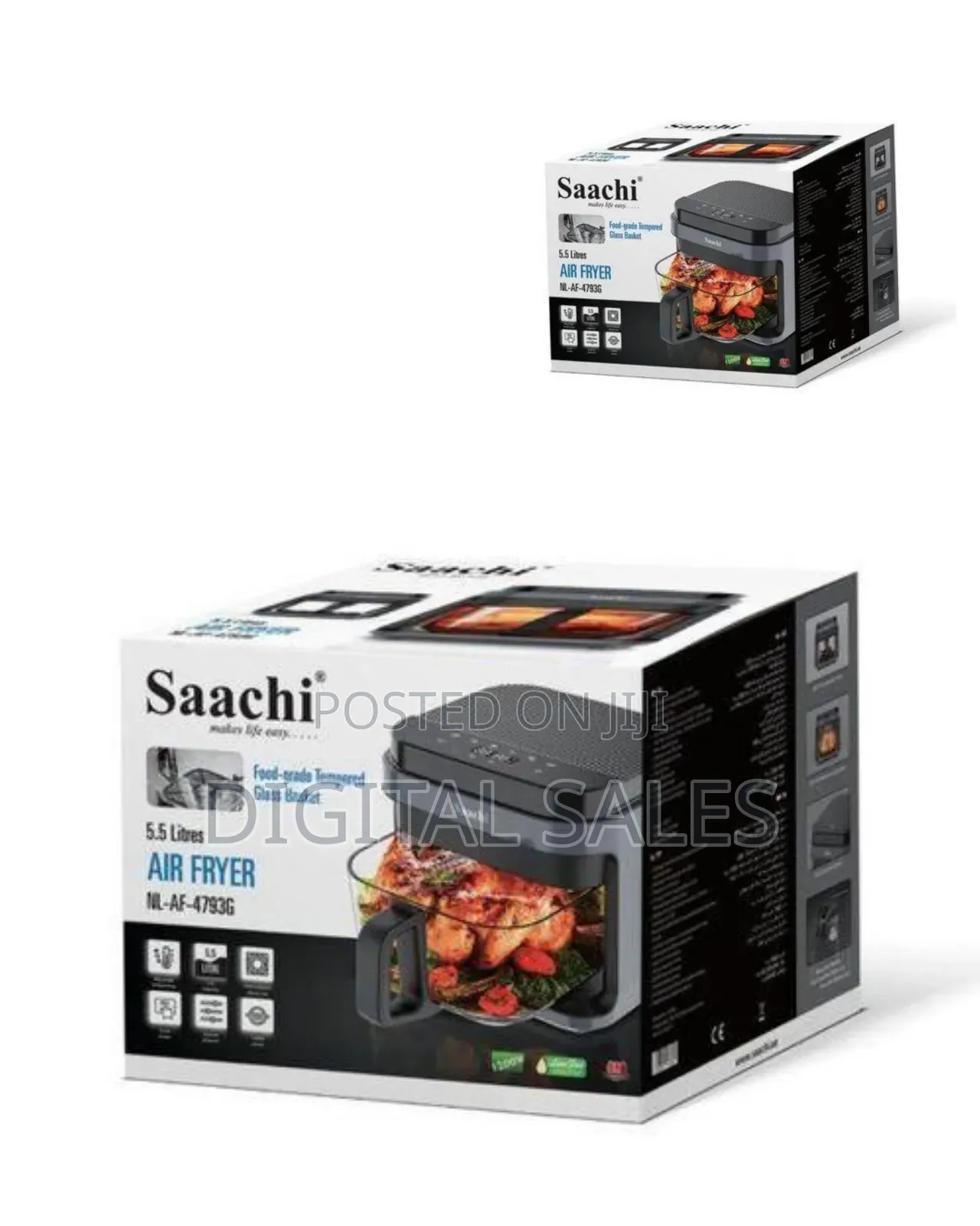 Saachi 5.5 Electric Air Fryer - Black