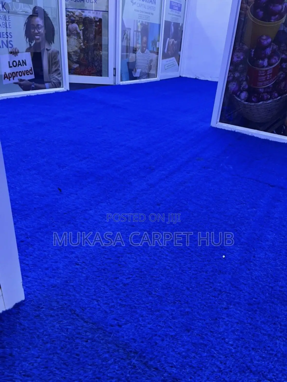 Premium Blue Grass Carpet – Modern Indoor Outdoor Turf
