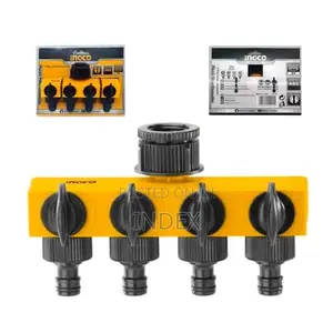 Ingco Hhc1402 - 4 Channel Plastic Hose Connector - Orange