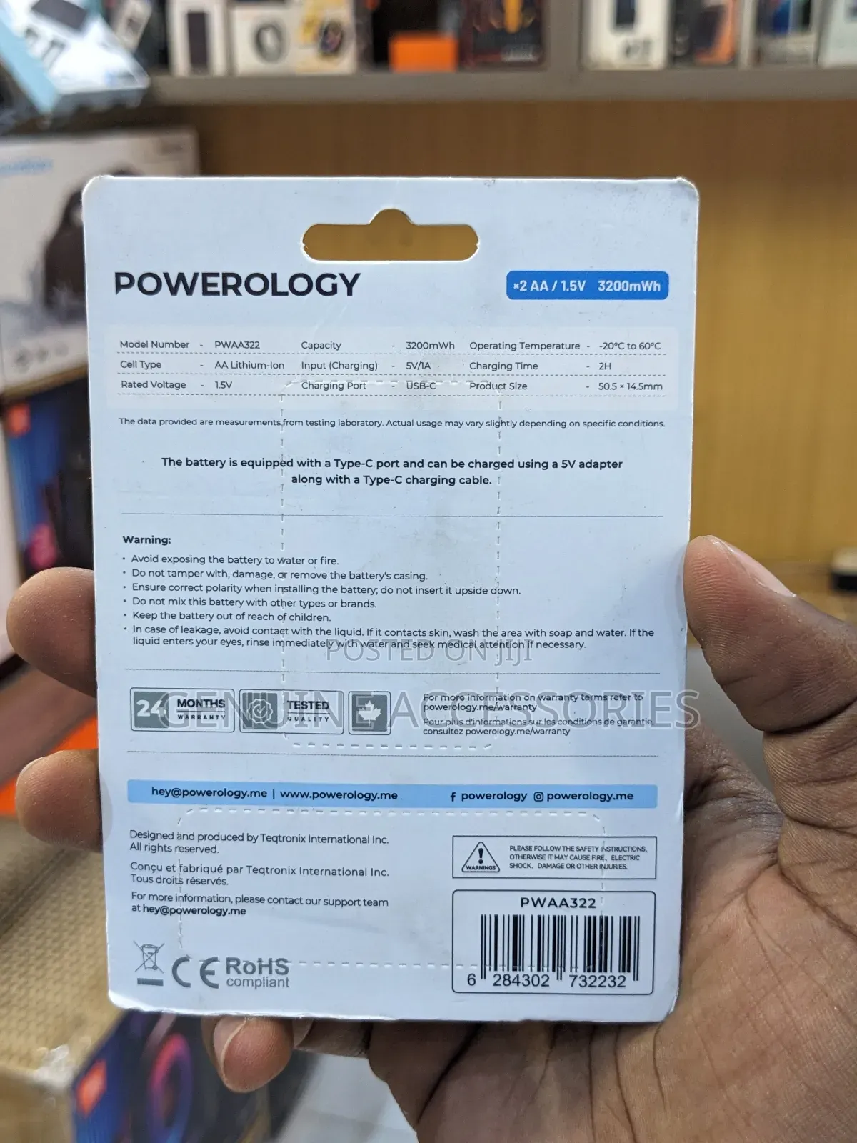Powerlogy Aa-2 Pack Usb-C Rechargeable Batteries