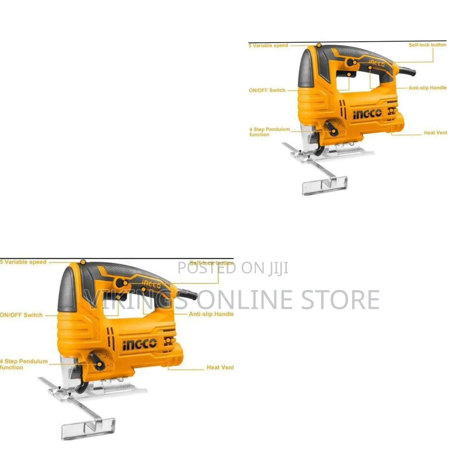Ingco Jig Saw Corded Saw, 800-3000rpm 4 Step Pendulum Function 5