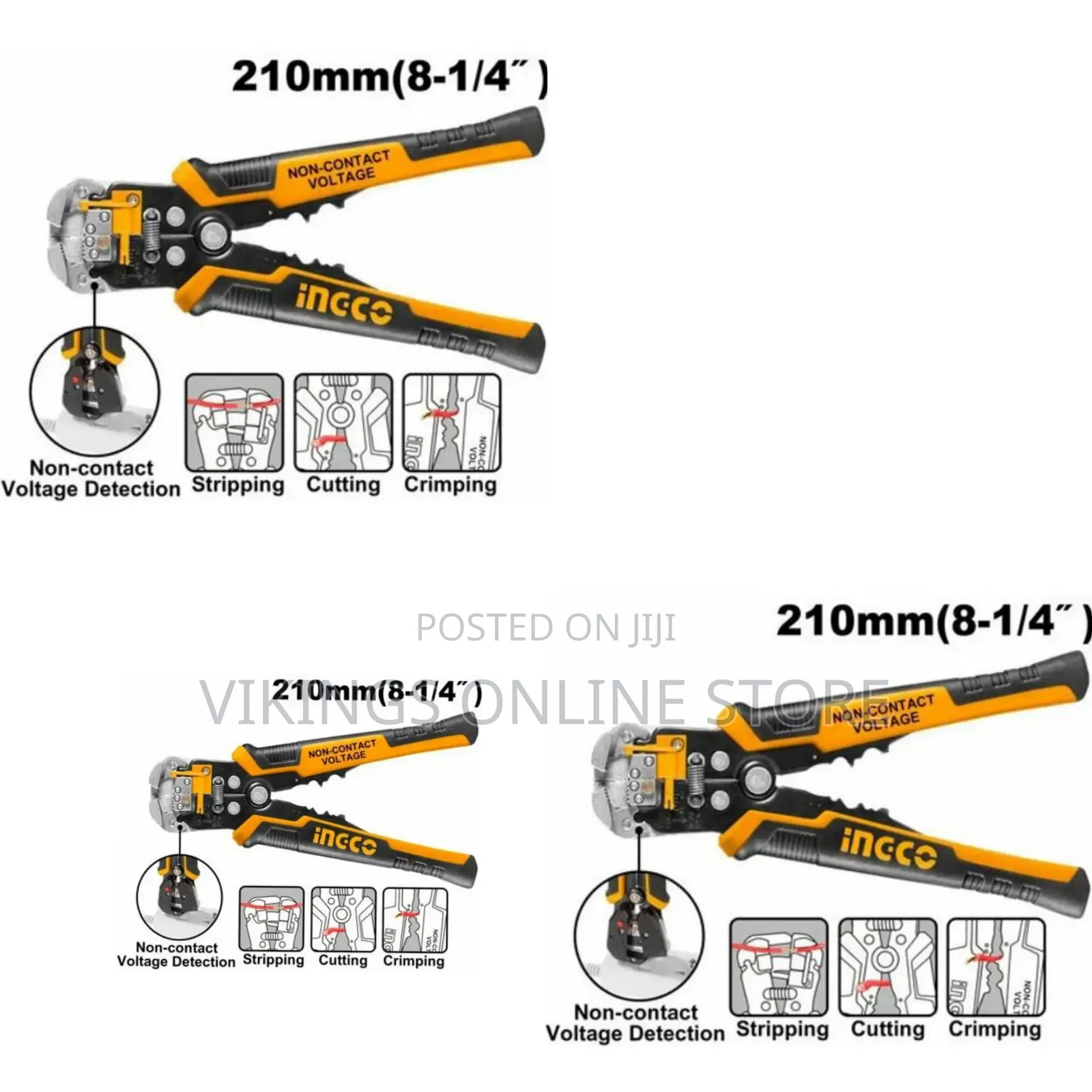 Ingco Hwsp102429 - Intelligent Voltage-Detecting Stripper - Orange