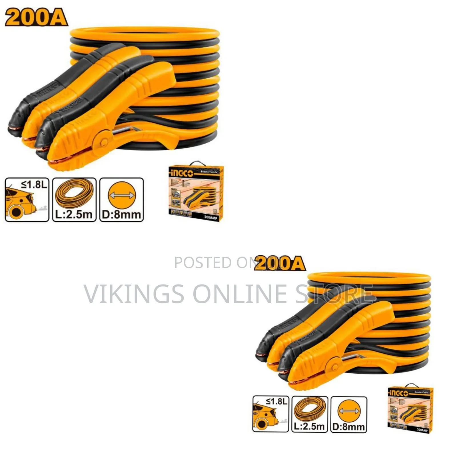 Ingco Hbtcp2001 - Booster Cable - Orange