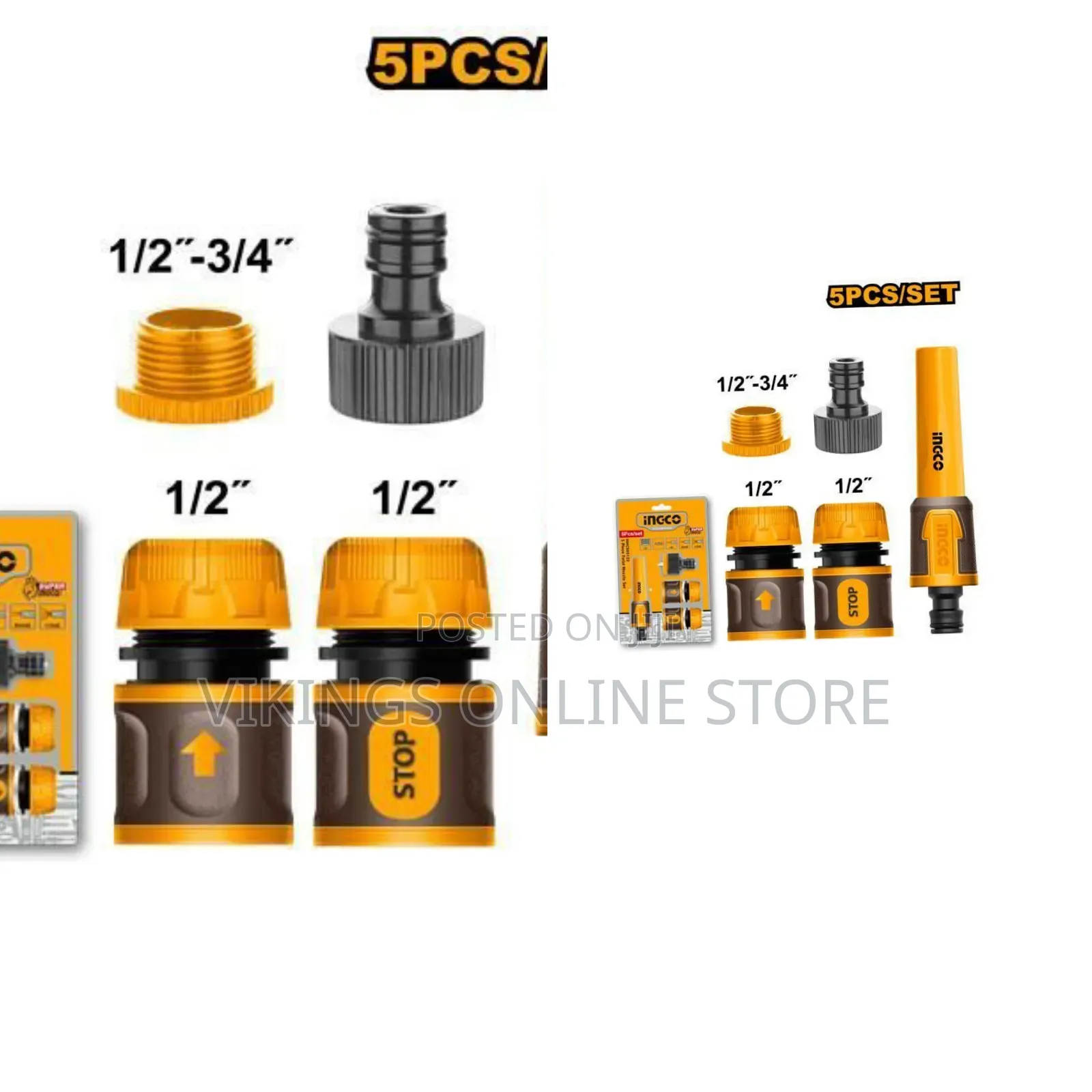 Ingco Hhcs05122 5 Piece Twist Nozzle Set