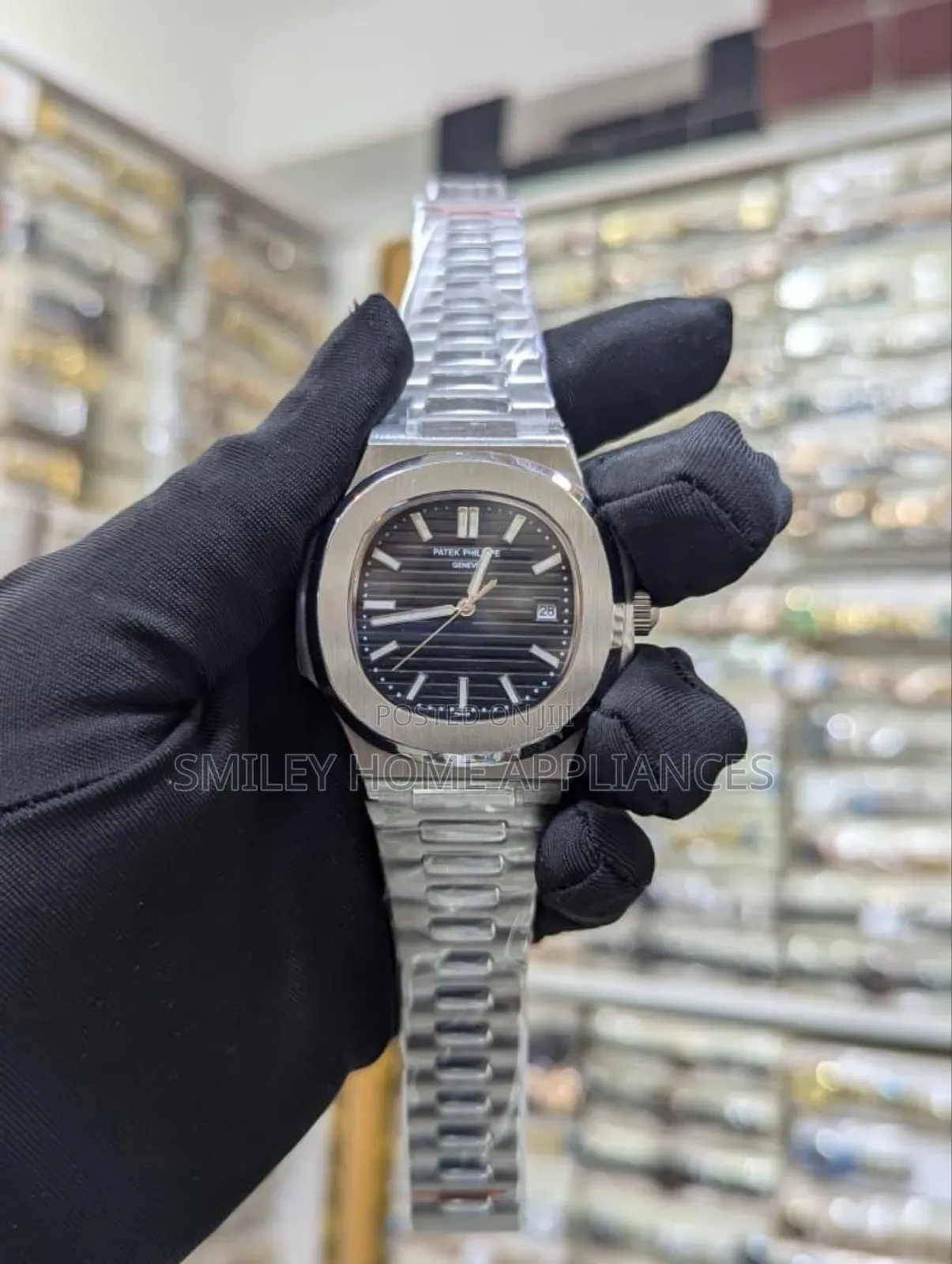 Men's Original Patek Philippe Silver Wrist Quartz Time Piece Box