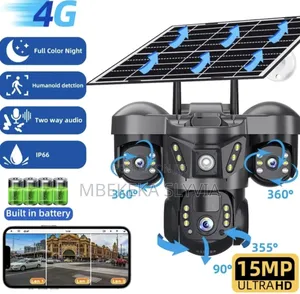 Solar Camera 4g 15mp PTZ Triple Lens Security System