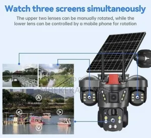 V380 Pro 15mp Triple Lens Ptz Control 4g Solar Camera