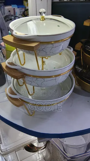 3-Piece Ceramic Chafing Dish Buffet Food Warmer Se