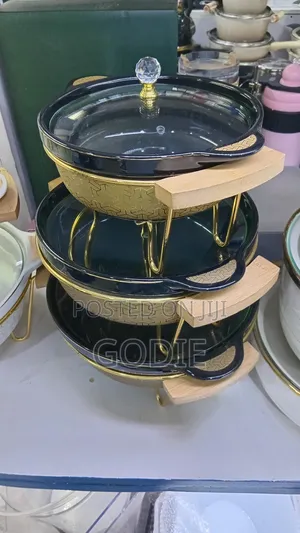 3-Piece Ceramic Chafing Dish Buffet Food Warmer Se