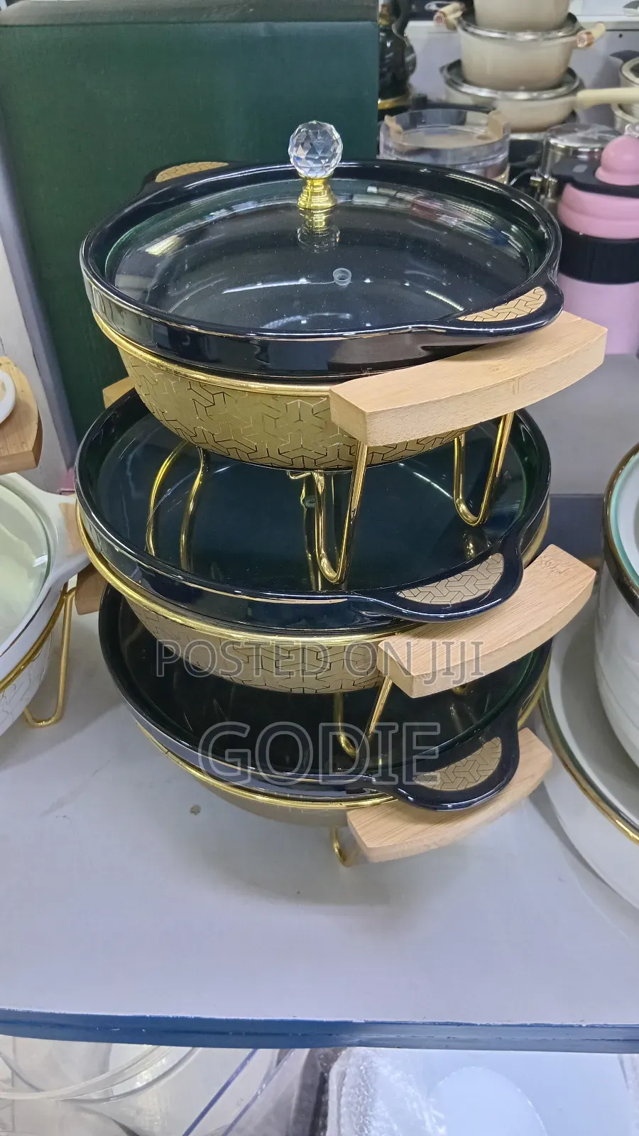 3-Piece Ceramic Chafing Dish Buffet Food Warmer Se