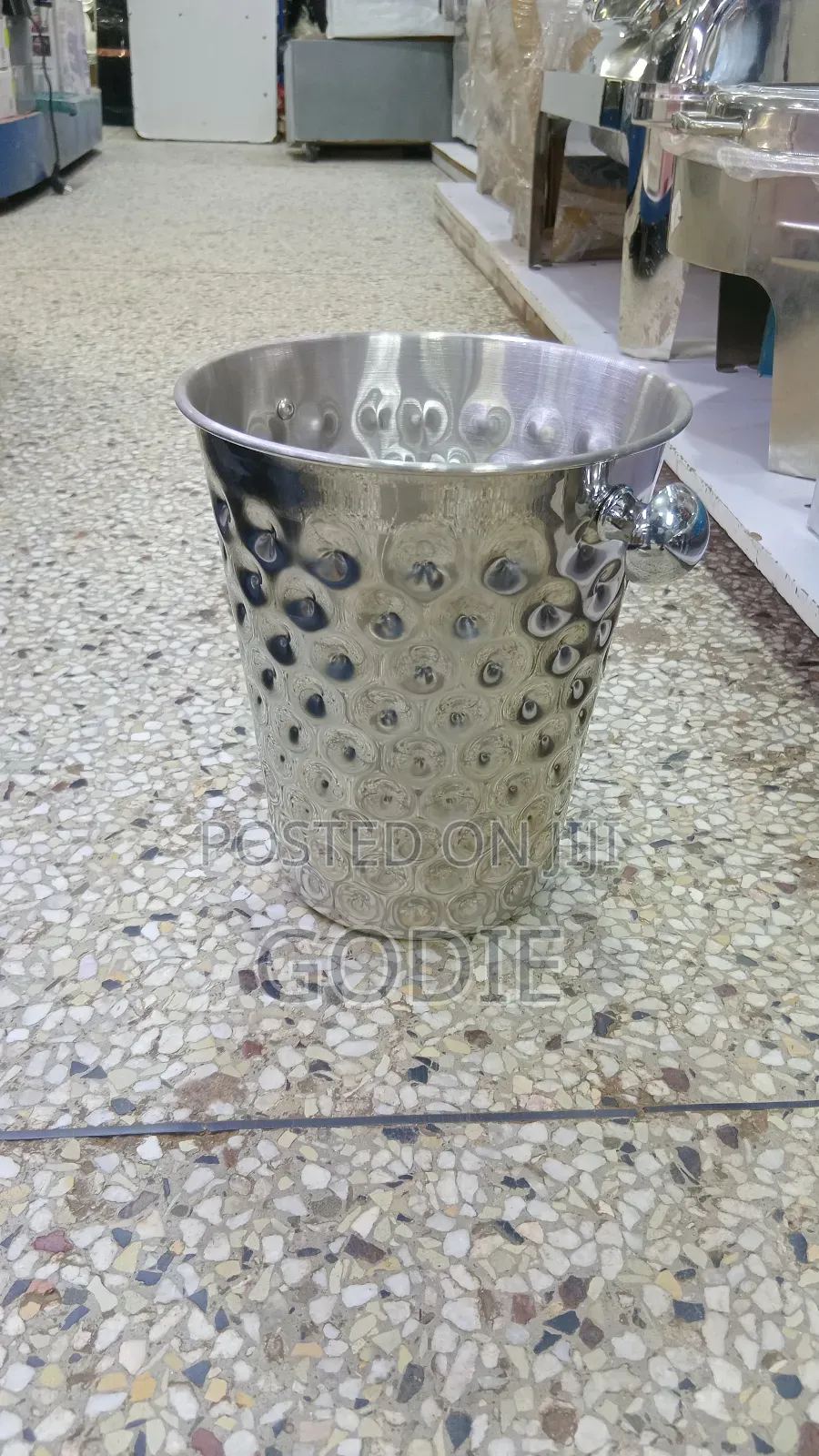 Hammered Stainless Steel Ice Bucket