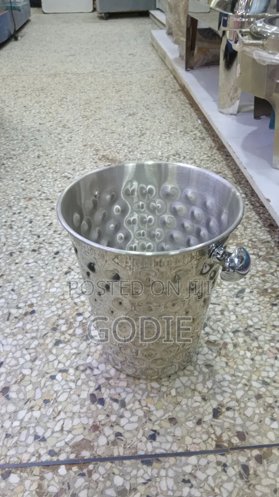 Hammered Stainless Steel Ice Bucket