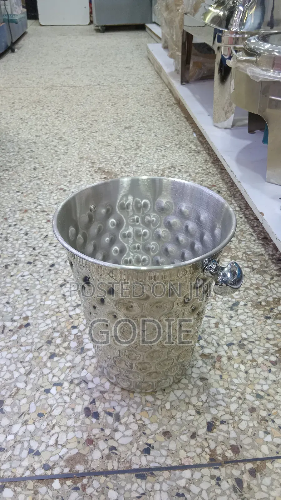 Hammered Stainless Steel Ice Bucket
