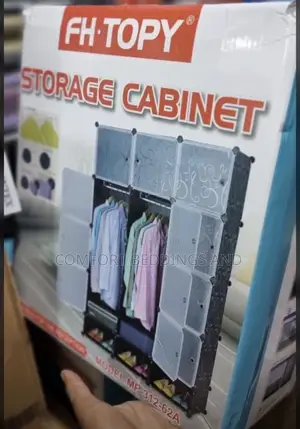 Three Column Plastic Closet Black