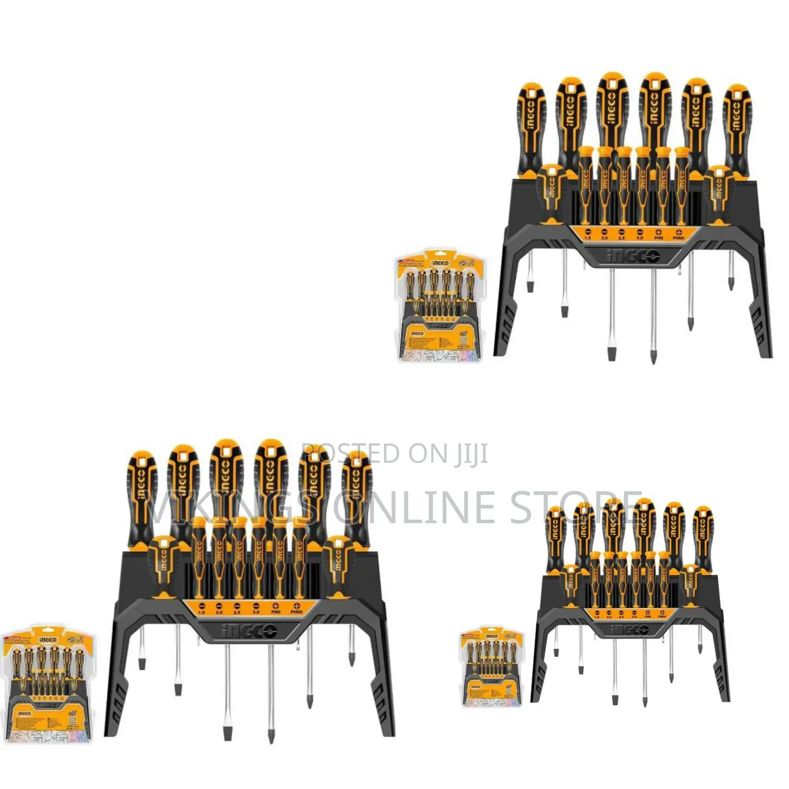 Ingco 14pcs Screw Driver Tool Set and Precision Screwdriver Set-Black