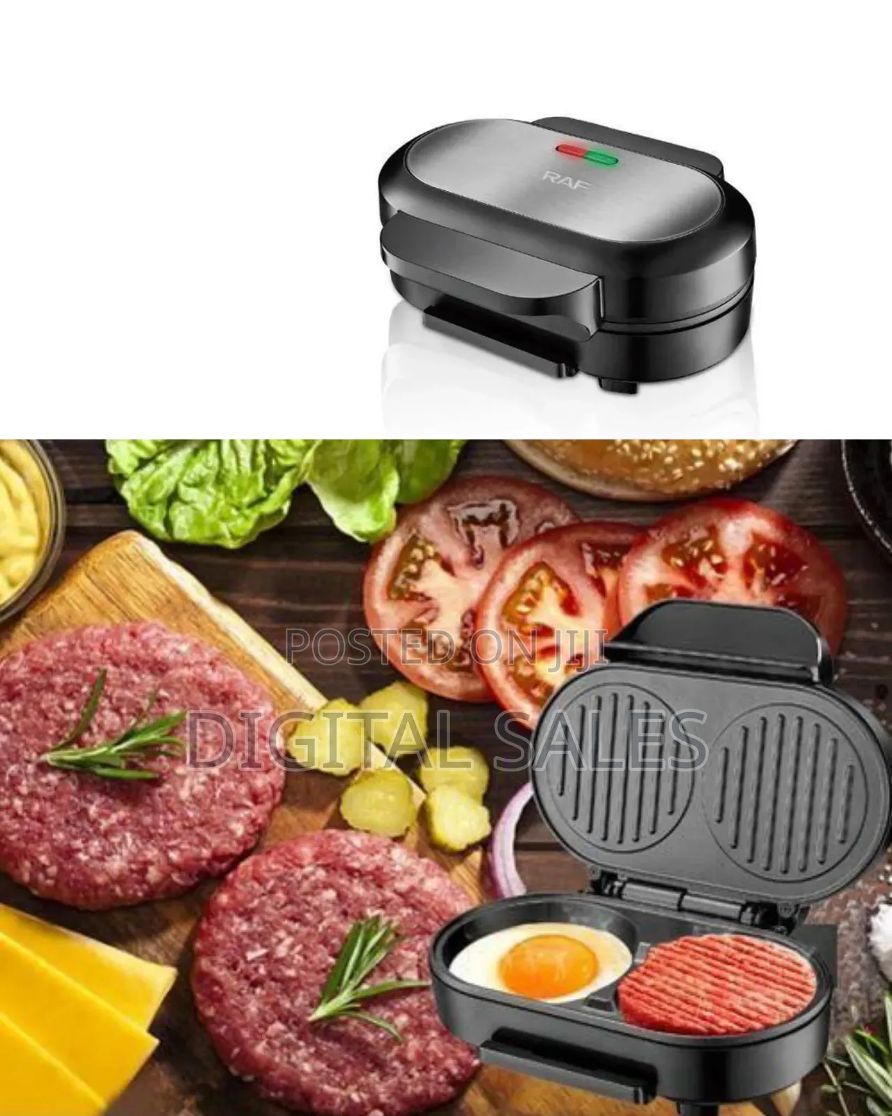 Raf Double Non-Stick Electric Griddle/ Mini Pancake Maker - Multicolor