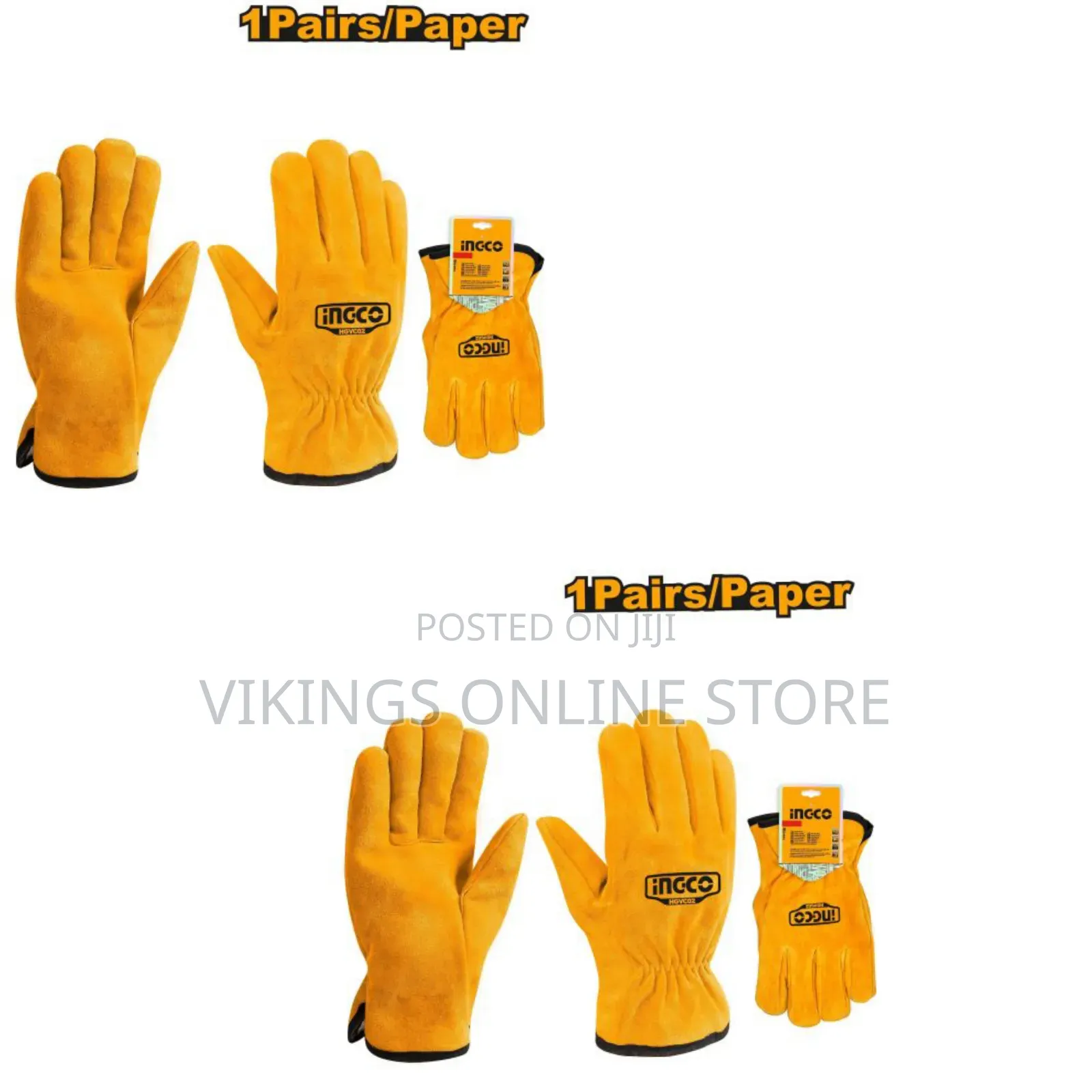 Ingco Hgvc02 - Leather Gloves - Orange