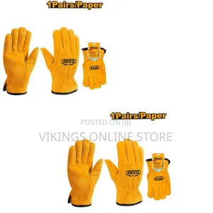 Ingco Hgvc02 - Leather Gloves - Orange